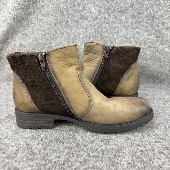 ✅Womens 9 Earth Jordan Stone Ankle Boots Brown Leather Side Zipper PEELING LINER - Picture 11 of 14